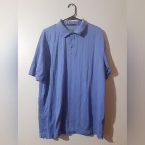 Tiger Woods Collection Men's Polo Shirt Button Up Blue XL Golf Athletic Tennis